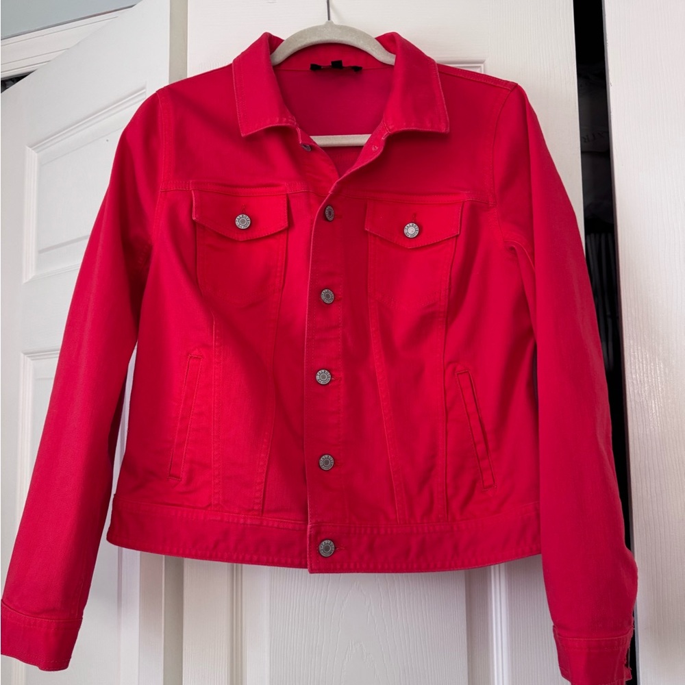 Talbots Bold Red Denim Jacket